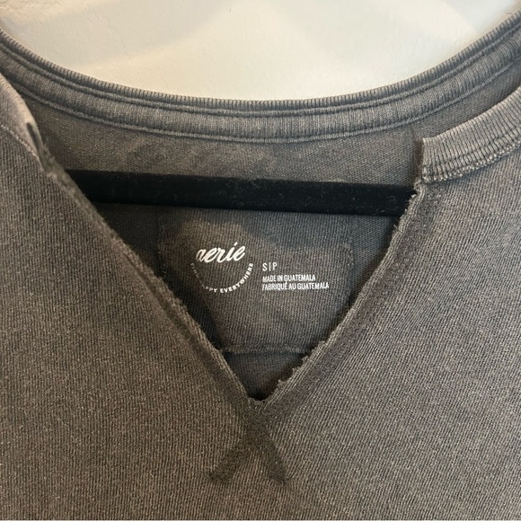 Aerie Summer Breeze Notch Neck T-Shirt, Smoked Gray, Small - Picture 5 of 7